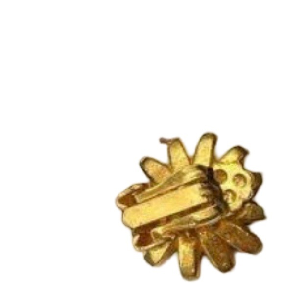 VINTAGE 1950s WEISS Daisy Flower Enamel + Lucite Clip On Earrings - Picture 4 of 5